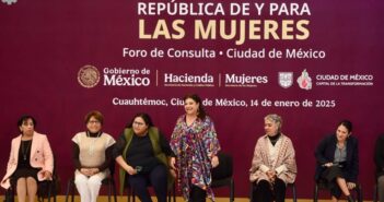 Clara Brugada participa en el Foro República De y Para Mujeres, en el contexto del Plan Nacional de Desarrollo